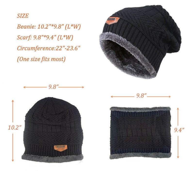 HINDAWI Winter Scarf Hat Womens Beanie Slouchy Knit Warm Snow Outdoor Skull Cap Purple - Image 5